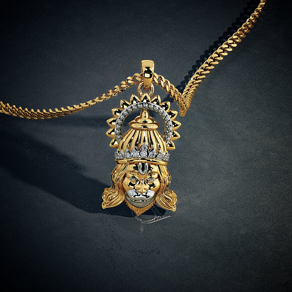 diamond hanuman pendant