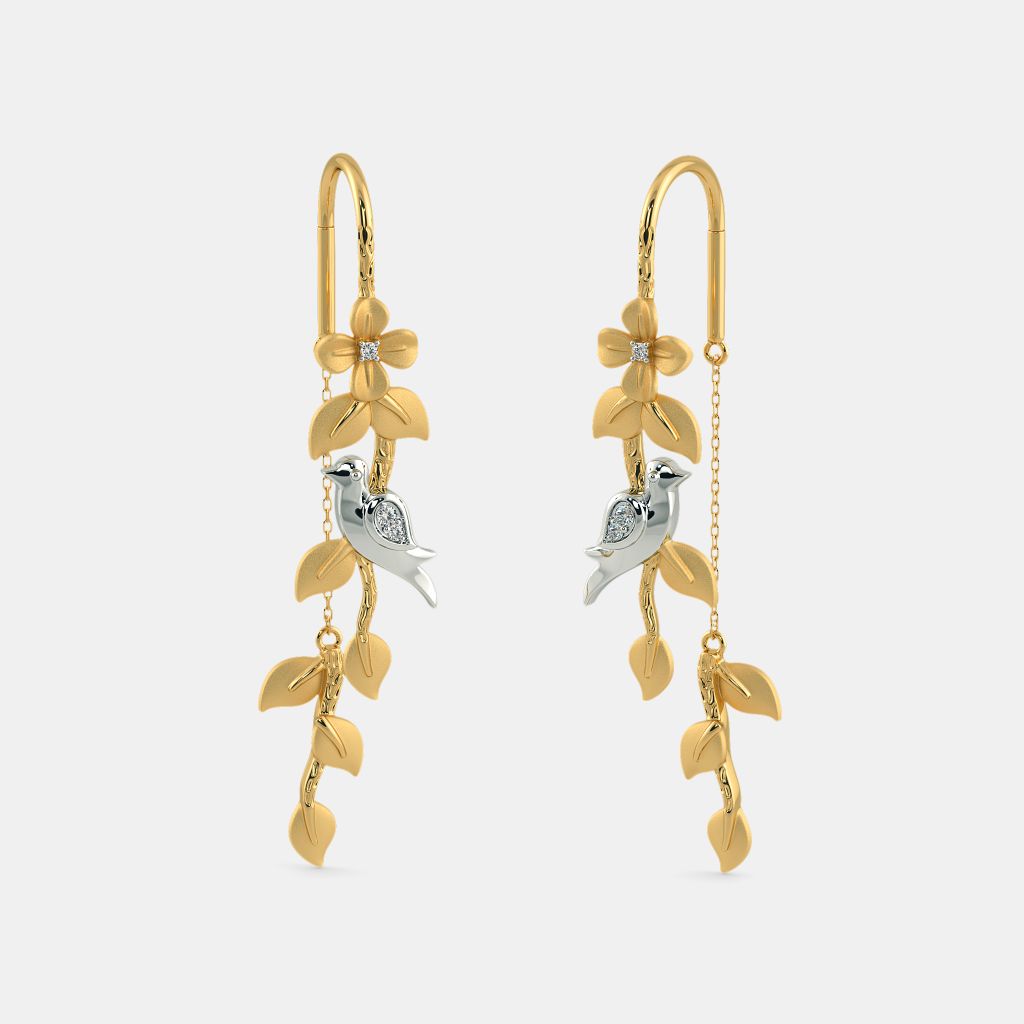 Sui dhaga hotsell earrings blue stone