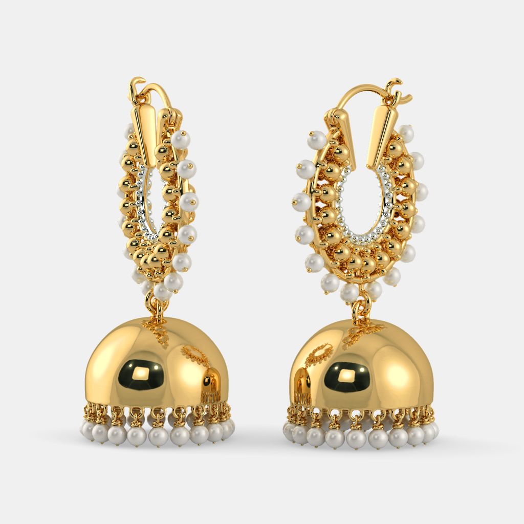 Blue stone earrings sale jhumkas