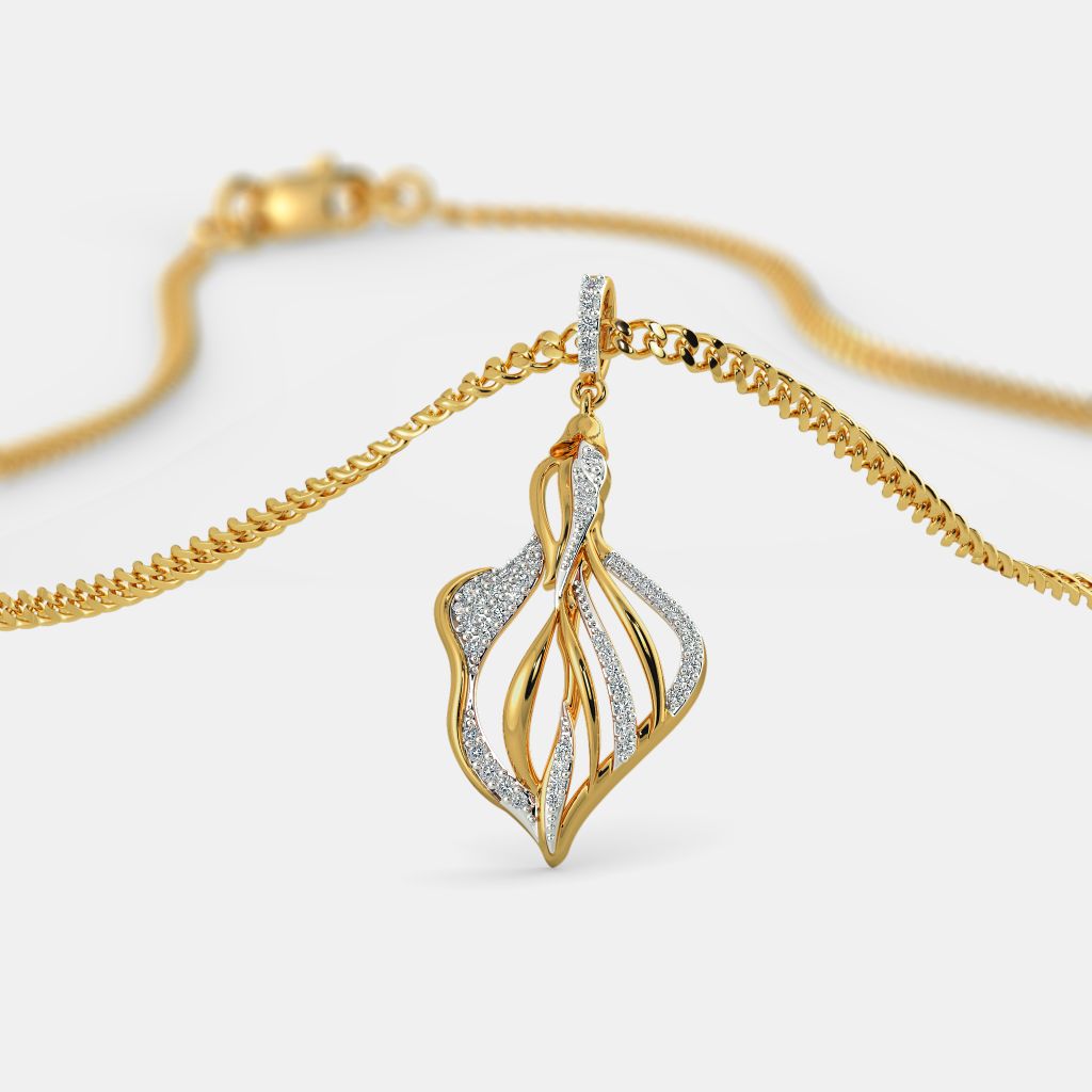 Leaf Pendant Gold Chain With Pendant Designs For Female With Price