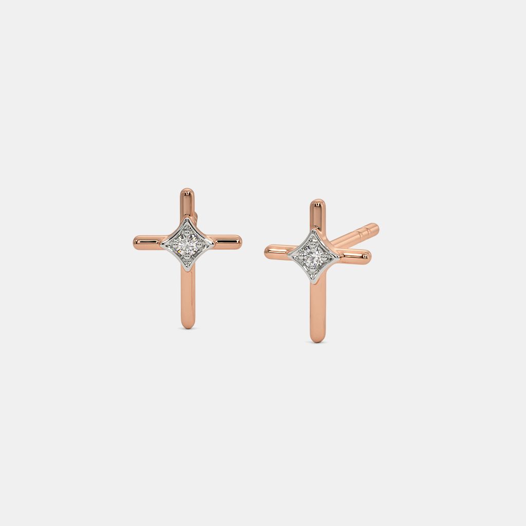 Amazoncom Rose Gold Cross Stud Earrings  Designer Handmade Minimalist  Christian Post Earrings  Handmade Products