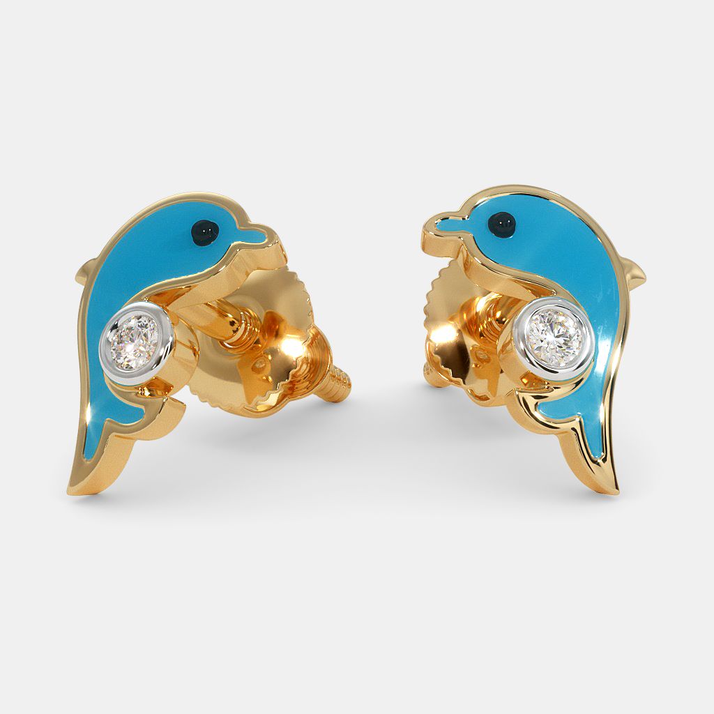 The Friendly Dolphins Earrings for Kids BlueStone