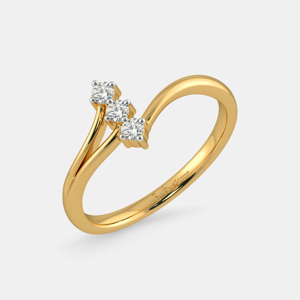 White stone top ring in gold