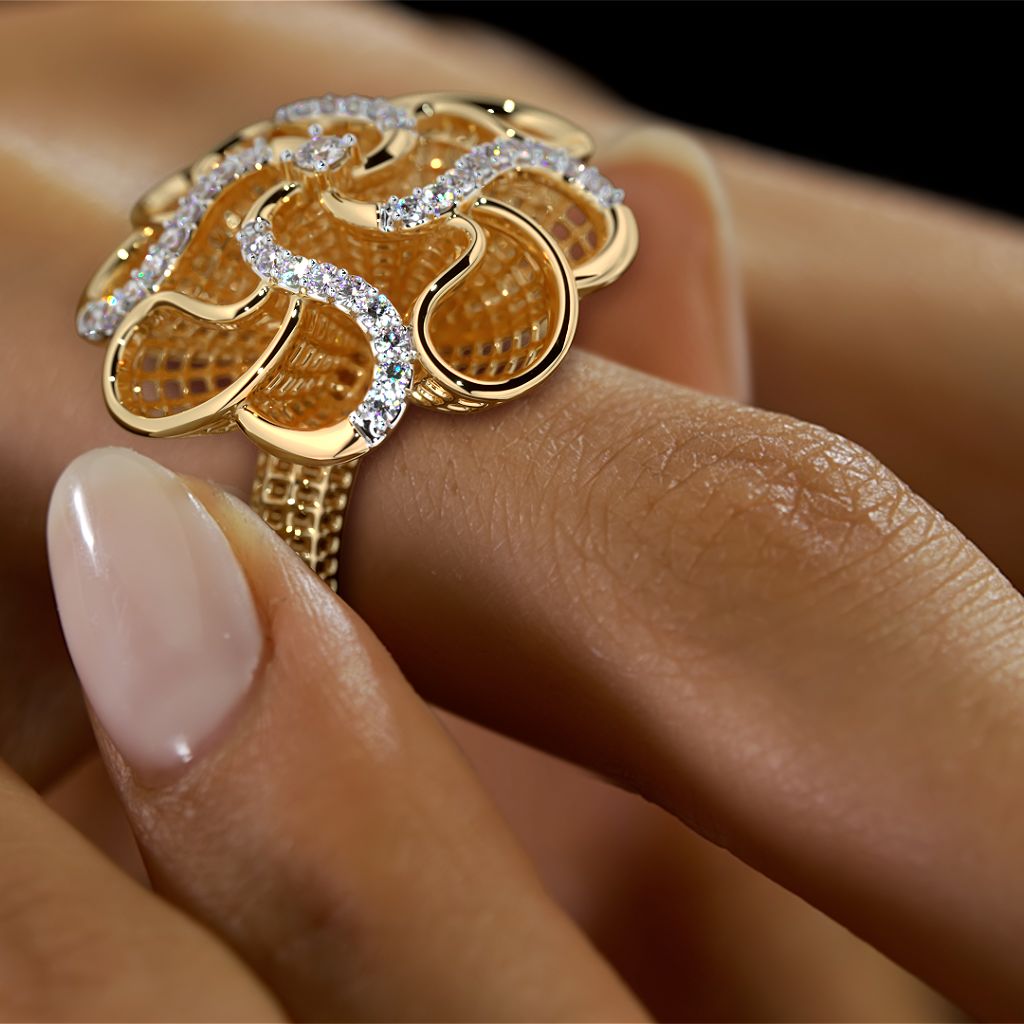 Rose design ring in gold new arrivals
