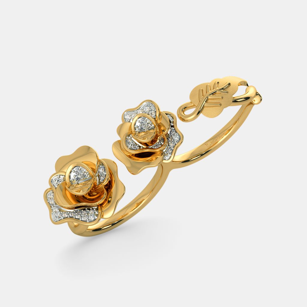 Two finger rings for womens gold hotsell