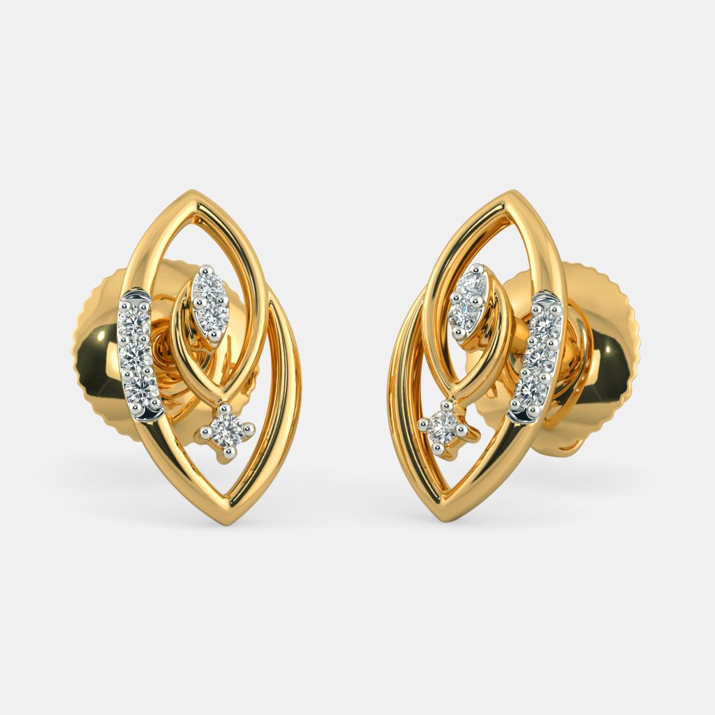 Aaa Crystal American Diamond Silver 18K Gold Stud Earring Girls Women   ZIVOM