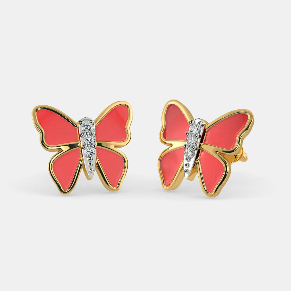 The Red Butterfly Earrings for Kids BlueStone