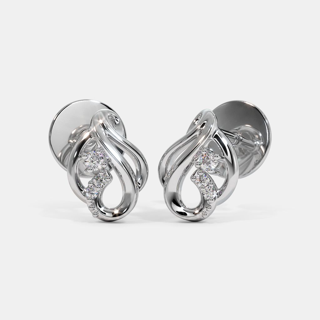 Buy Embrace Platinum Stud Earrings Online | CaratLane