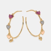 The Marillesse Heart Dangle Hoop Earrings - thumb 4