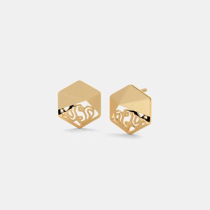 The Faceted Paisley Stud Earrings