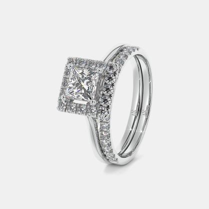 The Senna Halo Bridal Ring Set