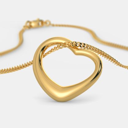 The Gold Kiss Heart Pendant