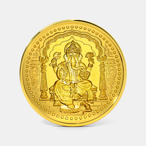 5 gram 24 KT Ganesh Gold Coin