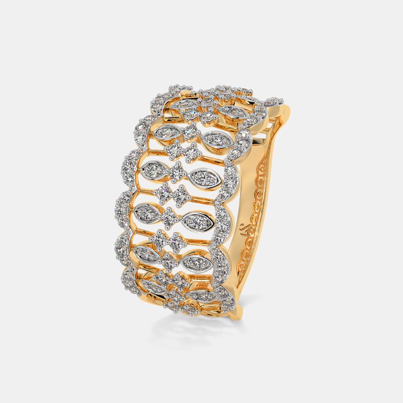 Diamond studded on sale gold ring