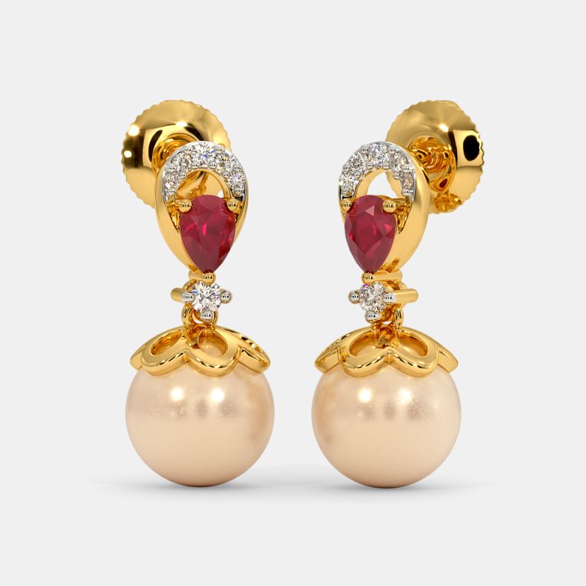Bluestone top pearl earrings