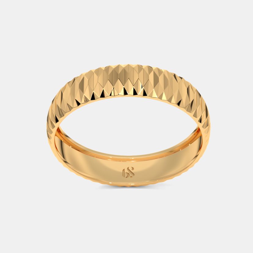 The Tesni Textured Band Ring For Him - image 7