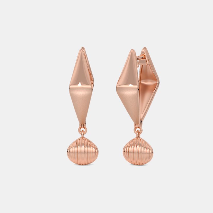 The Stamp Drop Huggie Earrings - image 1