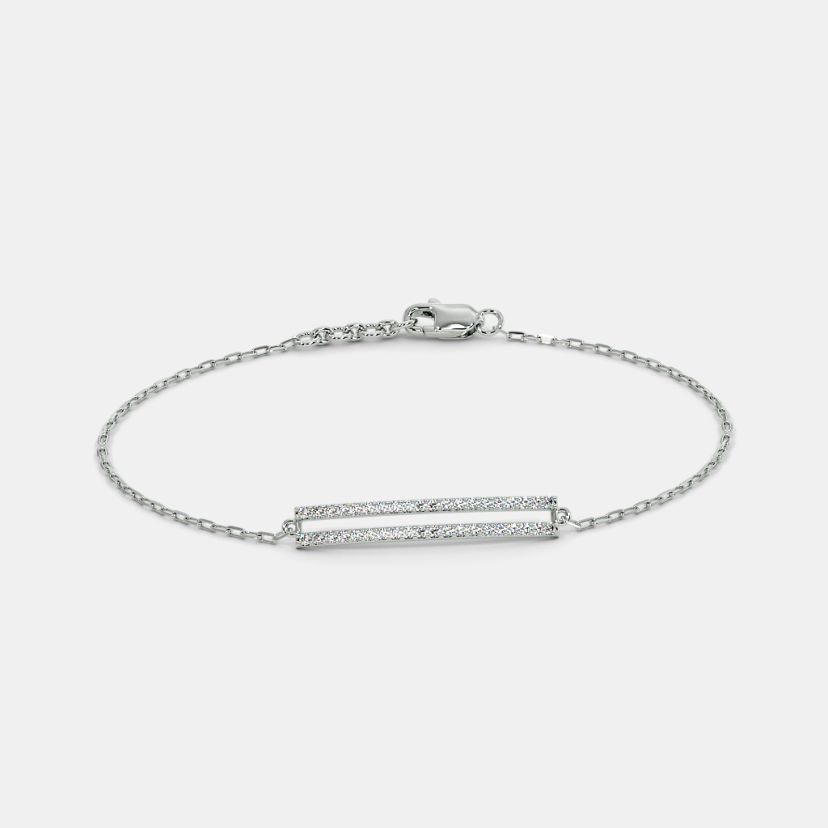 Mini Diamond Bar Bracelet in 18k White Gold 15 ct tw  Laqura   Extraordinary Fine Diamond Jewellery