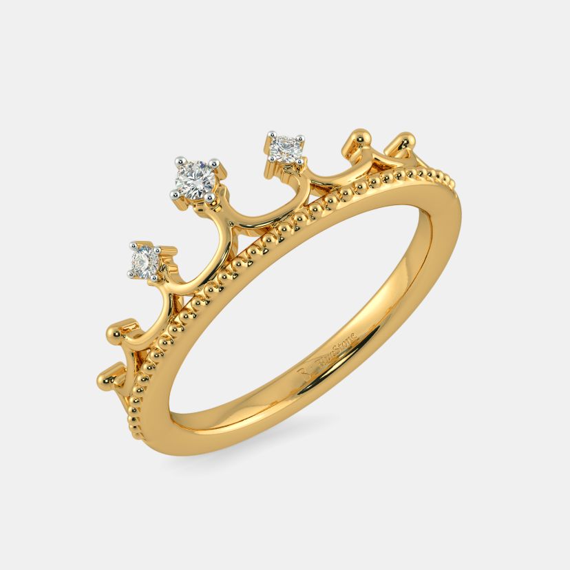 Crown shaped gold best sale ring