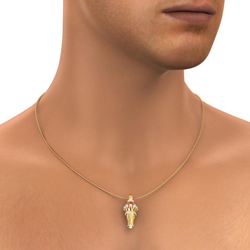The Hanuman Mace Pendant - HD View