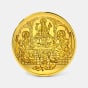 5 gram 24 KT Lakshmi Ganesh Saraswati Gold CoinFront