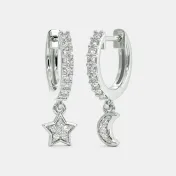 The Libby Star Moon Hoop Earrings - thumb 1