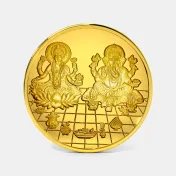 20 gram 24 KT Lakshmi Ganesh Gold Coin - thumb 1